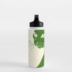 Minimalist Green Cat Water Bottle Gallery Image 3