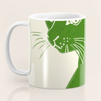 Minimalist Green Cat Coffee Mug Gallery Image 3