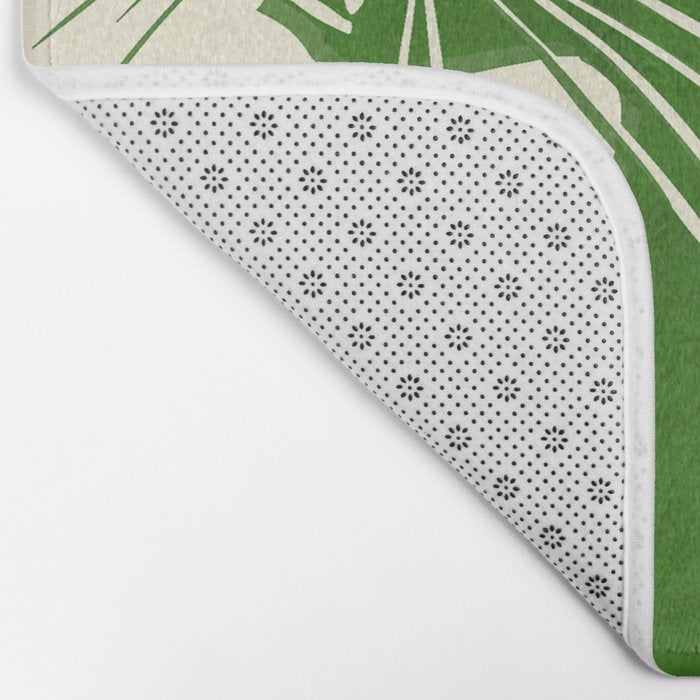 Minimalist Green Cat Bath Mat Gallery Image 2
