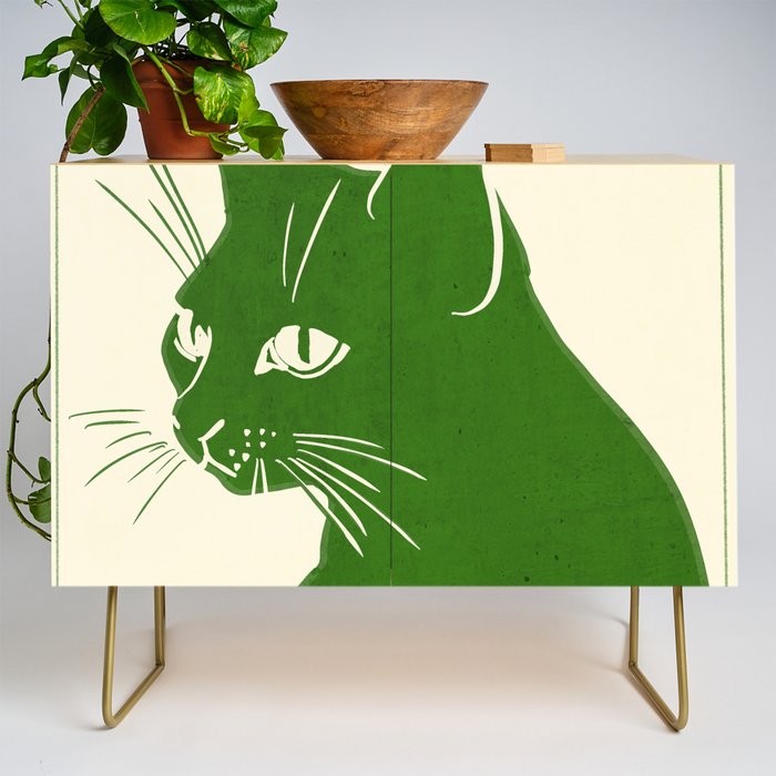 Minimalist Green Cat Credenza Gallery Image 1