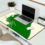 Minimalist Green Cat Desk Mat Gallery Image 2