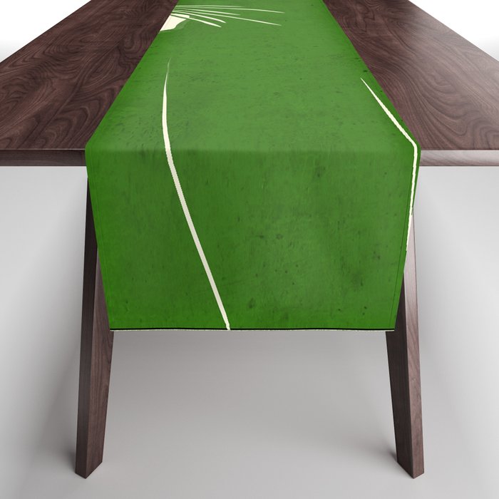 Minimalist Green Cat Table Runner Gallery Image 1