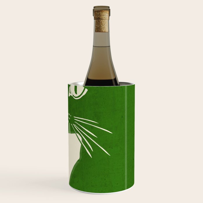 Minimalist Green Cat Wine Chiller Gallery Image 1