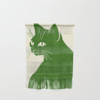 Minimalist Green Cat Wall Hanging Gallery Image 1