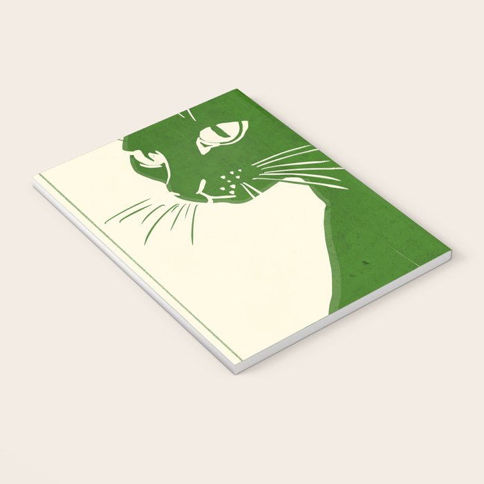 Minimalist Green Cat Notebook Gallery Image 3