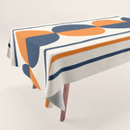 Abstract Shapes 78 in Orange and Navy Blue Tablecloth Gallery Image 1