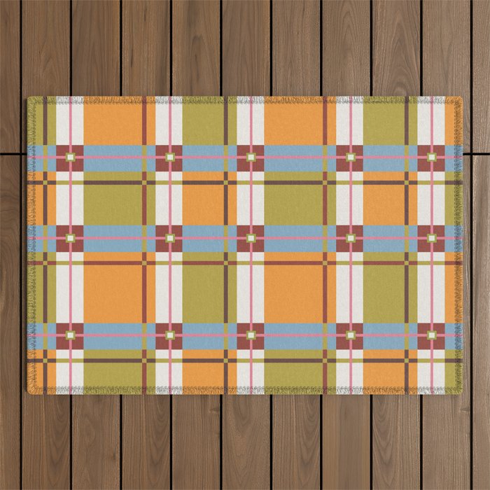 Autumn Breeze Checks Outdoor Rug Gallery Image 1