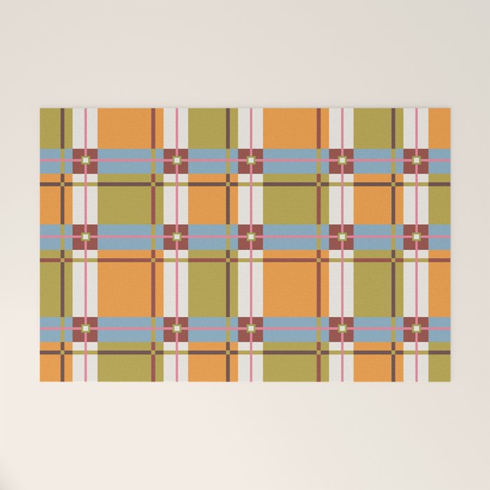 Autumn Breeze Checks Welcome Mat Gallery Image 1