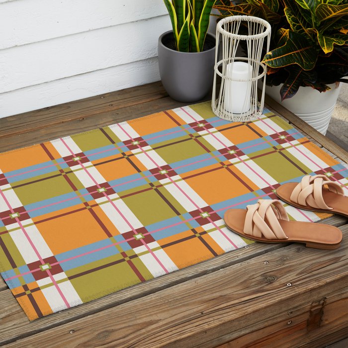 Autumn Breeze Checks Outdoor Rug Gallery Image 2