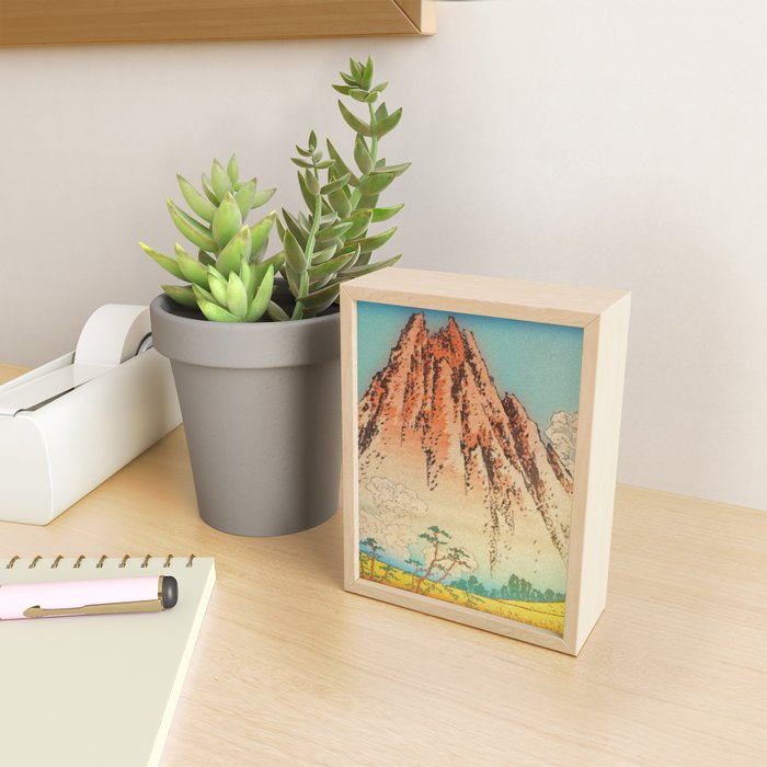 Greeting Kaneda - Mountain  Nature Landscape in Yellow, Orange and Blue Mini Art Print Gallery Image 2