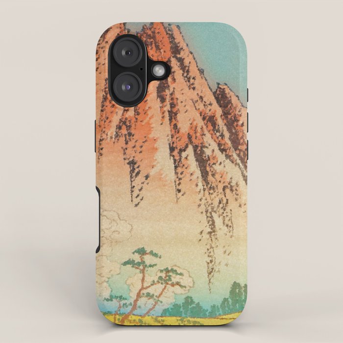 Greeting Kaneda - Mountain  Nature Landscape in Yellow, Orange and Blue iPhone Case Gallery Image 1
