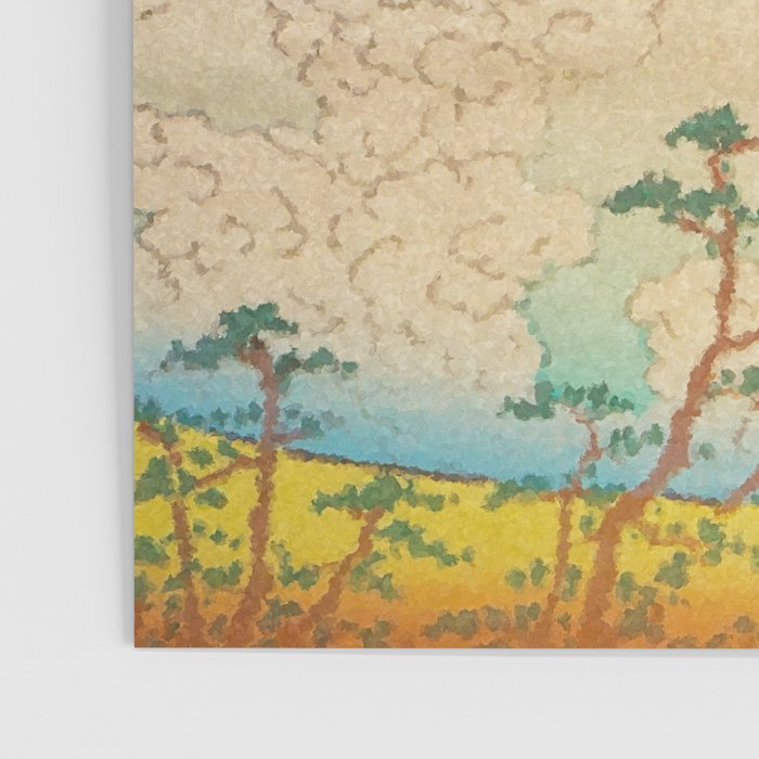 Greeting Kaneda - Mountain  Nature Landscape in Yellow, Orange and Blue Poster Gallery Image 3
