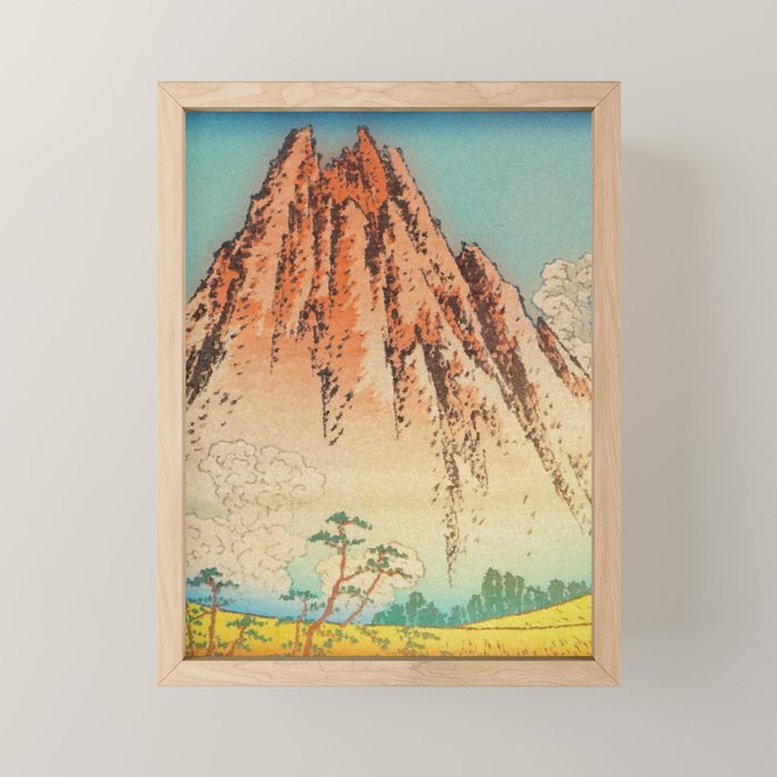 Greeting Kaneda - Mountain  Nature Landscape in Yellow, Orange and Blue Mini Art Print Gallery Image 1