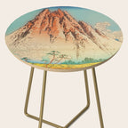 Greeting Kaneda - Mountain  Nature Landscape in Yellow, Orange and Blue Side Table Gallery Image 2
