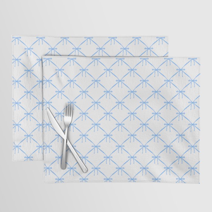 Bows & Ribbons Pattern VII Baby Blue Placemat Gallery Image 1