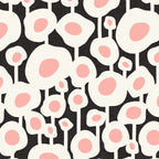 Poppy Dot - Retro Floral Black Pink Coffee Mug Gallery Image 2