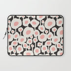 Poppy Dot - Retro Floral Black Pink Laptop Sleeve Gallery Image 1