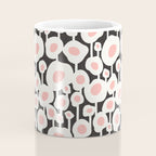 Poppy Dot - Retro Floral Black Pink Coffee Mug Gallery Image 4