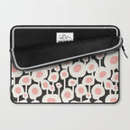 Poppy Dot - Retro Floral Black Pink Laptop Sleeve Gallery Image 2