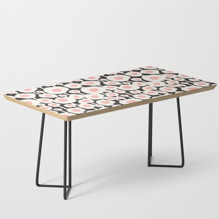 Poppy Dot - Retro Floral Black Pink Coffee Table Gallery Image 1