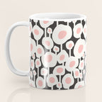 Poppy Dot - Retro Floral Black Pink Coffee Mug Gallery Image 3