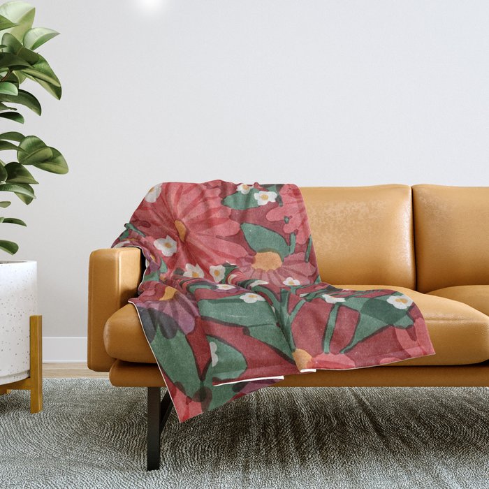 red garden Throw Blanket Gallery Image 1