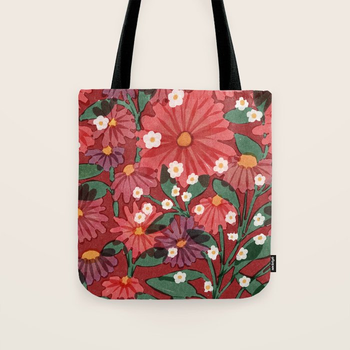 red garden Tote Bag Gallery Image 1