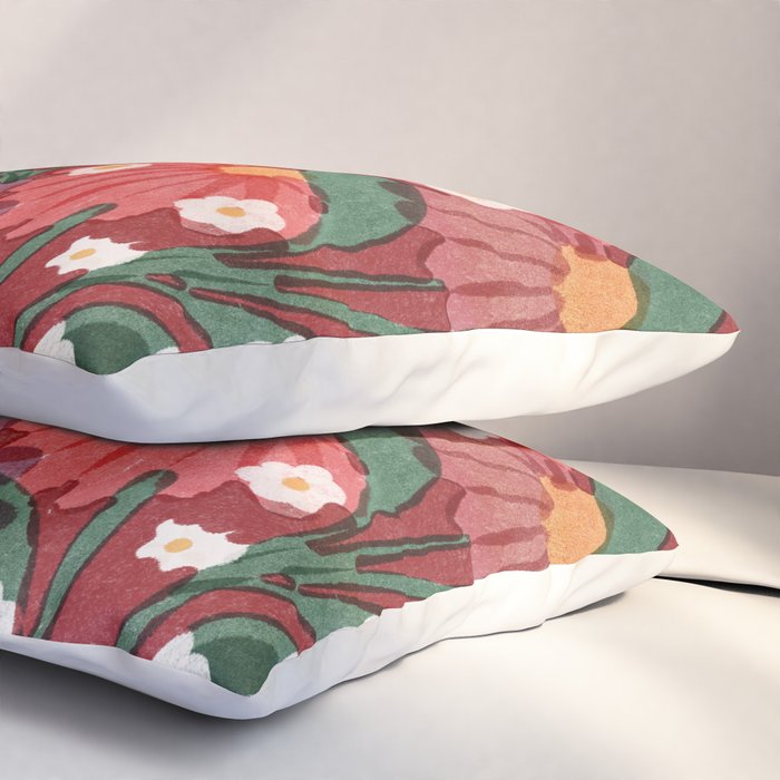 red garden Pillow Sham Gallery Image 3