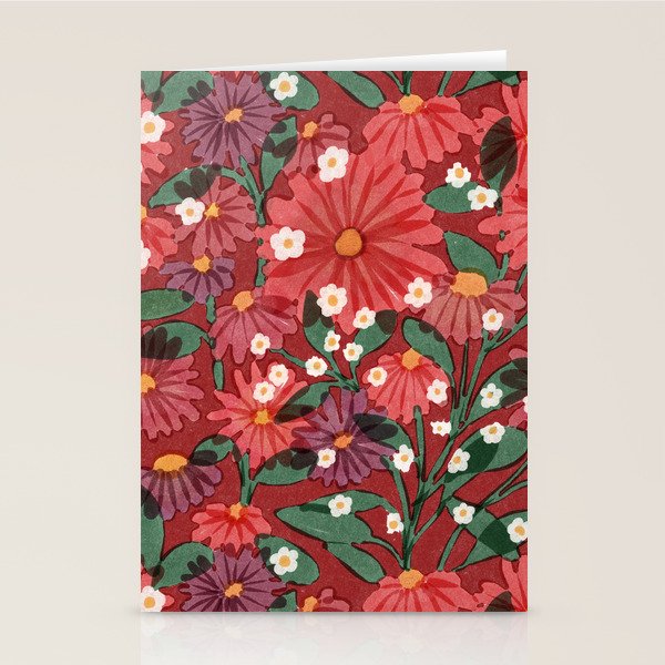 red garden Stationery Card Gallery Image 1
