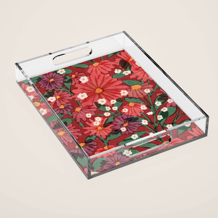 red garden Acrylic Tray Gallery Image 1