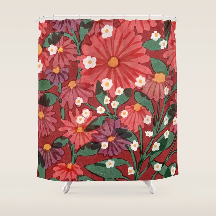 red garden Shower Curtain Gallery Image 1