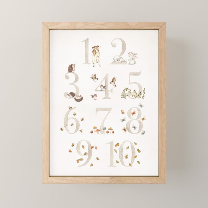 Woodland 123 Mini Art Print Gallery Image 1