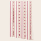 Pink Stripes And Flowers Wallpaper Gallery Image 2