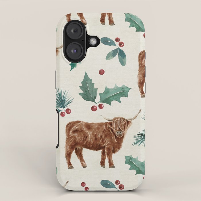 Farm house Christmas Burlap iPhone Case Gallery Image 1