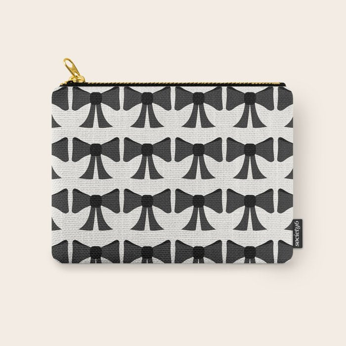 Vintage Bows I Black and White Carry All Pouch Gallery Image 1