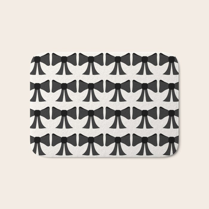 Vintage Bows I Black and White Bath Mat Gallery Image 1