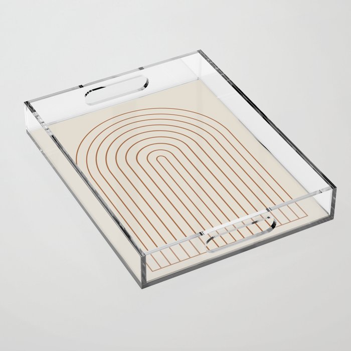 Minimal Arch XVI Earthy Natural Modern Geometric Lines Acrylic Tray Gallery Image 1