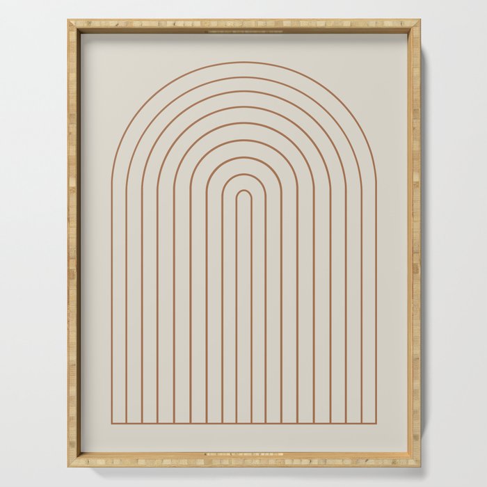 Minimal Arch XVI Earthy Natural Modern Geometric Lines Serving Tray Gallery Image 1