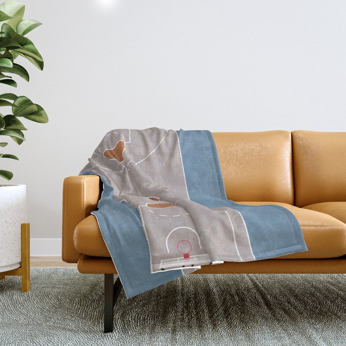 Street Basketball Court  Throw Blanket Gallery Image 1