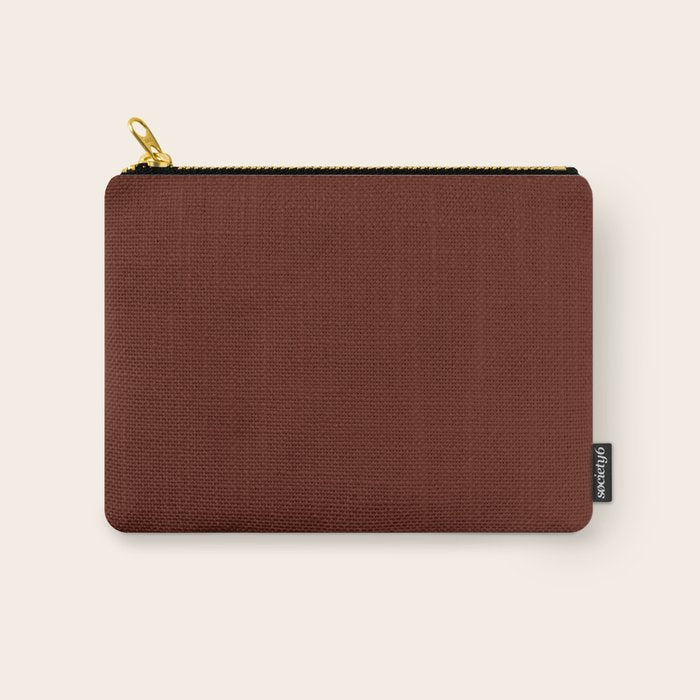 Deep Rich Russet Rust Red-Brown Solid Carry All Pouch Gallery Image 1