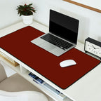 Deep Rich Russet Rust Red-Brown Solid Desk Mat Gallery Image 2
