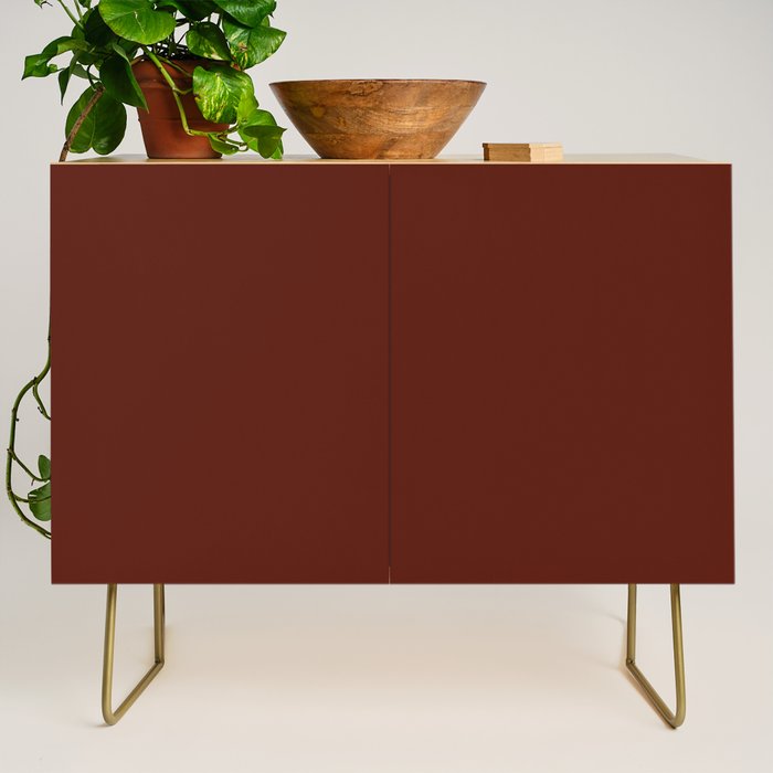 Deep Rich Russet Rust Red-Brown Solid Credenza Gallery Image 1