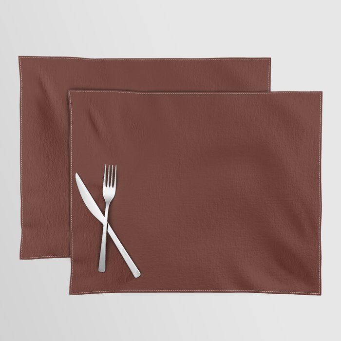 Deep Rich Russet Rust Red-Brown Solid Placemat Gallery Image 1