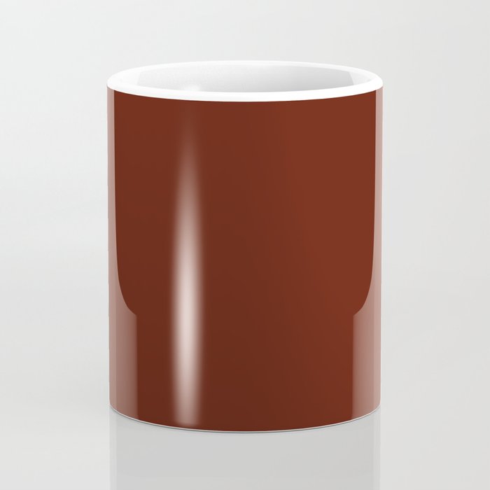 Deep Rich Russet Rust Red-Brown Solid Coffee Mug Gallery Image 4
