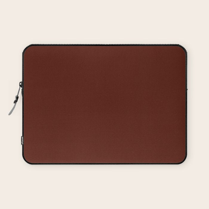 Deep Rich Russet Rust Red-Brown Solid Laptop Sleeve Gallery Image 1