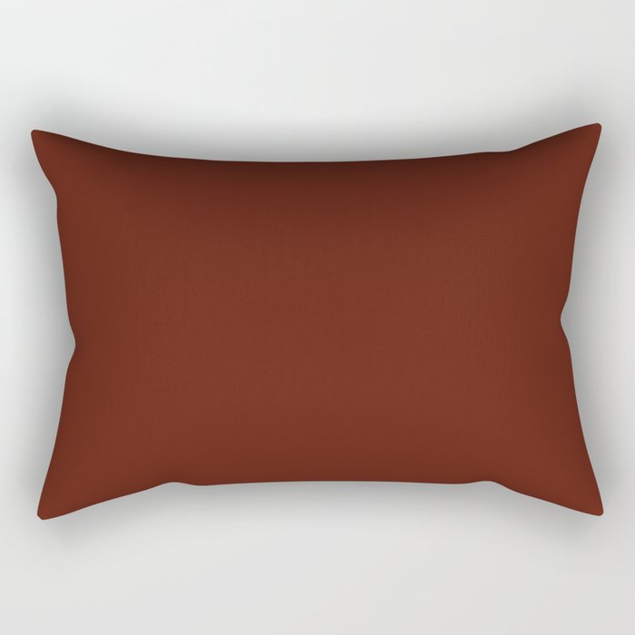 Deep Rich Russet Rust Red-Brown Solid Rectangular Pillow Gallery Image 2
