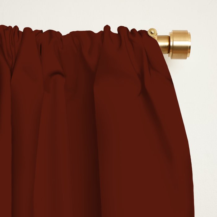 Deep Rich Russet Rust Red-Brown Solid Window Curtain Gallery Image 2