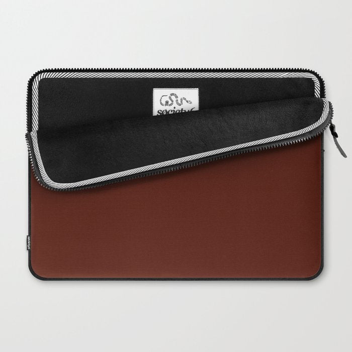 Deep Rich Russet Rust Red-Brown Solid Laptop Sleeve Gallery Image 2