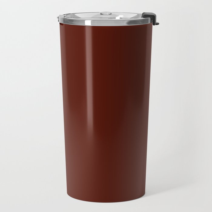 Deep Rich Russet Rust Red-Brown Solid Travel Mug Gallery Image 2