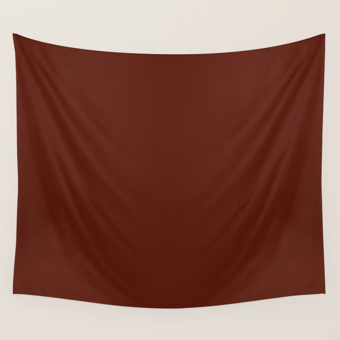 Deep Rich Russet Rust Red-Brown Solid Wall Tapestry Gallery Image 1